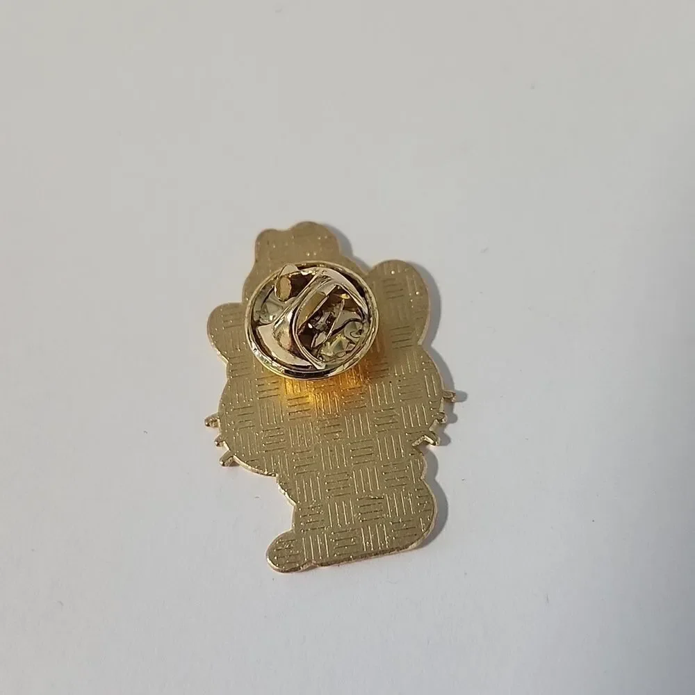 Character Cat Cowboy Pin - White, Brown, Red